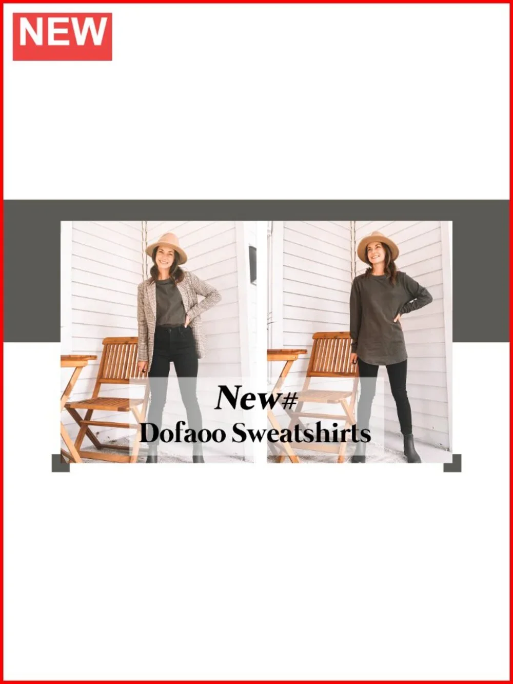 Crewneck Long Sleeve Tunic Sweatshirt Pullover Soft Casual Top